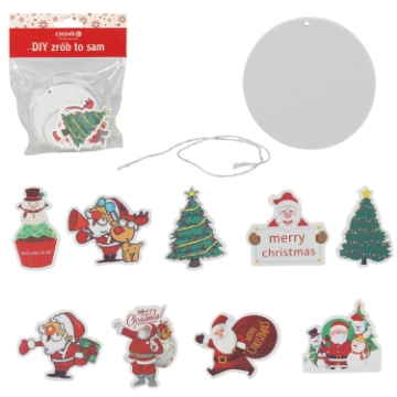 Chomik Набор из 3 рождественских украшений для подвешивания с наклейками, различные дизайны., DIY7090 - Home Club