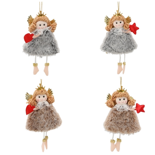 Chomik Украшение Рождественское. Брелок Ангел Бразовый/Серый 8 X 16 См, SUN0554 - Home Club