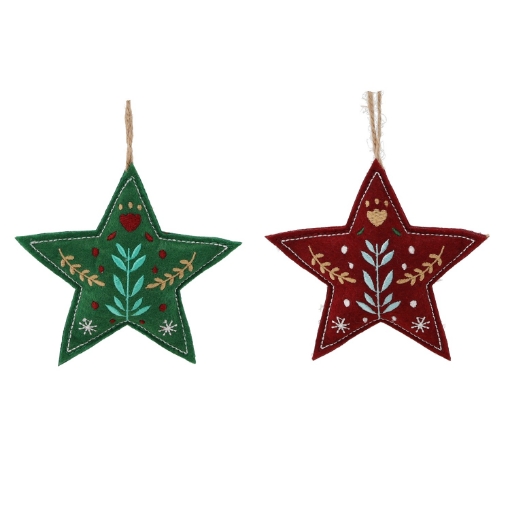 Chomik Украшение Рождественское. Подвеска Звезда 10 X 2 X 18 См Зеленая/Бордовая, SUN0639 - Home Club