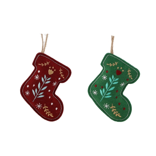 Chomik Украшение Рождественское. Подвеска Ботинок 9 X 2 X 17 См Зеленый/Бордовый, SUN0646 - Home Club