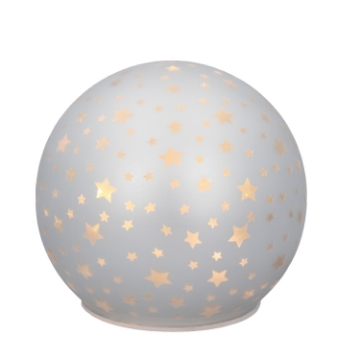 Chomik Стеклянная Пулья - Белая С Звездочками Led 12 x 11 См, BOZ1839 - Home Club
