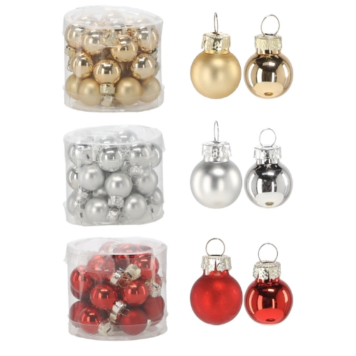 Chomik Kpl. 24 Ялинові Бомби Fi 2 Cm, Різні Кольори, BOZ1877 - Home Club