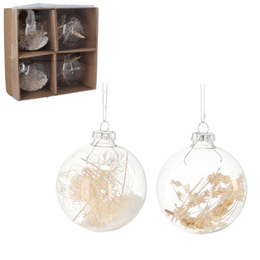 Chomik Кпл. 4 Прозорі Ялинові Кульки З Колеском 8 См, BOZ1938 - Home Club