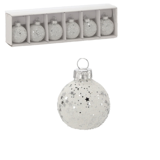 Chomik Набор из 6 стеклянных зеркальных елочных шаров размером 25,3 x 6,7 x 4,4 см., BOZ2164 - Home Club