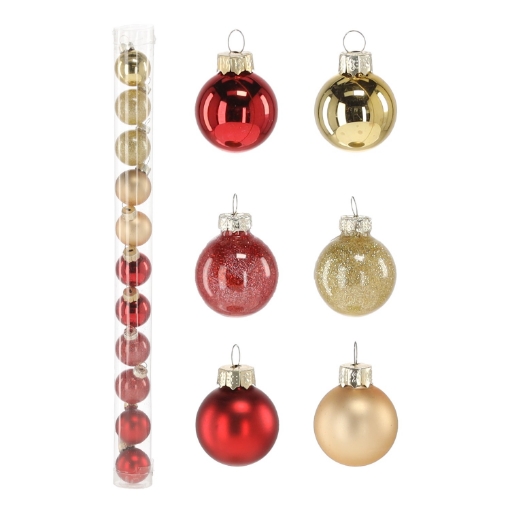 Chomik Kpl. 11 Скляних Ялинових Бомбок 3 См У Тубі, Мікс Теплих Кольорів, BOZ2188 - Home Club