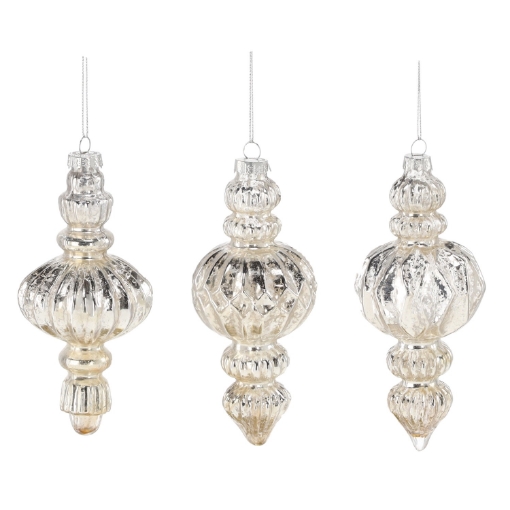 Chomik Стеклянная елочная игрушка 6,5 x 16 см, различные дизайны, цвет шампань, MAL2584 - Home Club