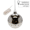Chomik Святкова прикраса зі скла, діаметр 10 см, Led, срібна кулька з зірочками, MAL2782 - Home Club, зображення 3