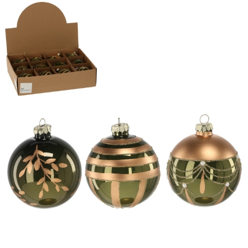 Chomik Стеклянная Пулья - Оливково-Золотая 8 См, Различные Дизайны, BOZ4211 - Home Club