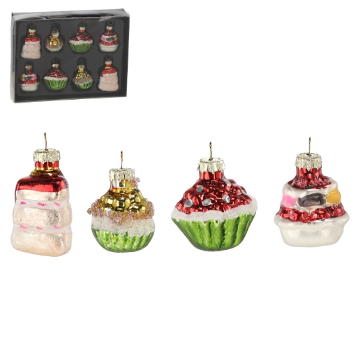 Chomik Кпл. 8 Скляних Ялинкових Прикрас - Кеекси, BOZ4310 - Home Club