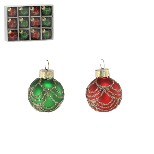 Chomik Kpl. 12 Скляних Бомбок - Червоно-Зелених, BOZ4334 - Home Club
