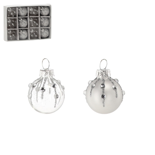 Chomik Kpl. 12 Скляних Бомбок - Сріблясто-Прозорі, BOZ4341 - Home Club
