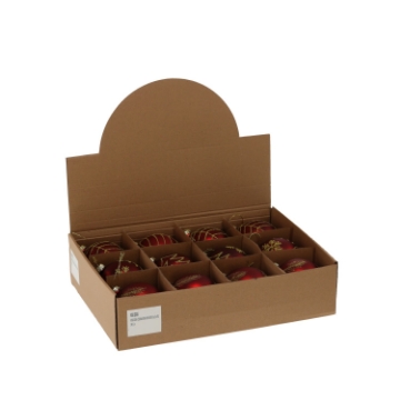 Chomik Скляна куля - червона матова 8 см, різні візерунки, BOZ4815 - Home Club