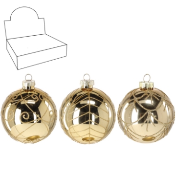 Chomik Стеклянная Пушка - Золотая, Украшенная, 8 См, Различные Дизайны, BOZ4822 - Home Club