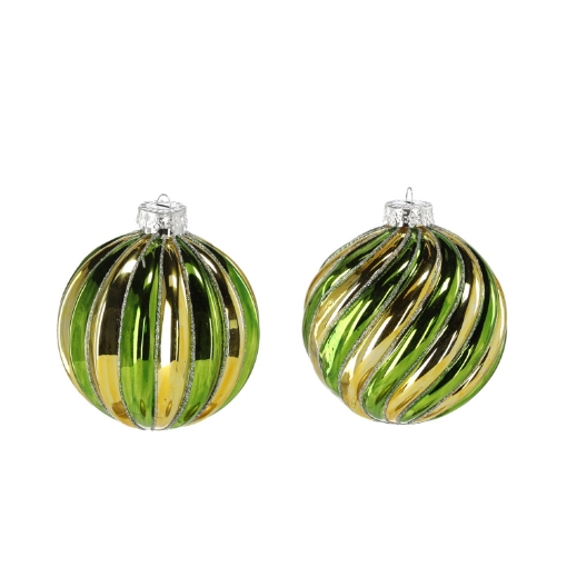 Chomik Стеклянная Шарика - Зелено-Золотая 8 См, BOZ4228/1 - Home Club