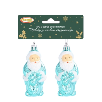 Chomik Набор из 2 елочных украшений: Санта-Клаус с мешком подарков, BAI9199 - Home Club