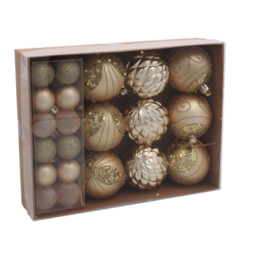 Chomik Набор из 33 елочных шаров красного, серебряного и золотого цветов., BAI9716 - Home Club