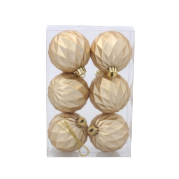 Chomik Набор из 6 геометрических шаров, 6 см, красный/золотой/серебряный, GIF2792 - Home Club