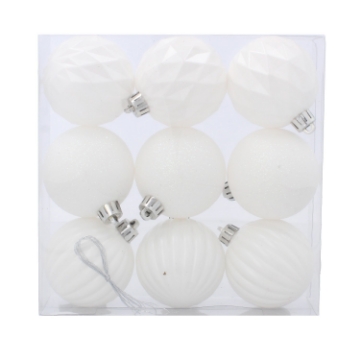 Chomik Набор из 9 шариков, 6 см, белый, различные дизайны, GIF2891 - Home Club