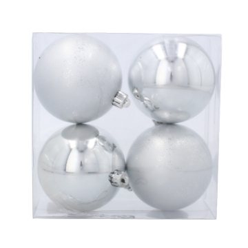 Chomik Набор из 4 шариков, 8 см, красный/золотой/серебряный, GIF2907 - Home Club