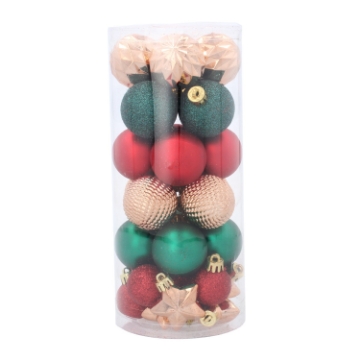 Chomik Набор из 32 шариков размером 3-4 см, красно-золотой-зеленый микс дизайнов., GIF3249 - Home Club