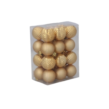 Chomik Набор из 24 шариков, 3 см, красный/золотой/серебряный, разнообразные дизайны, GIF7146 - Home Club