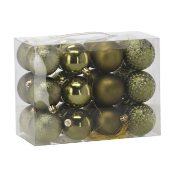 Chomik Набор из 24 шариков, 6 см, оливковый/медный/графитовый, различные дизайны, GIF7269 - Home Club