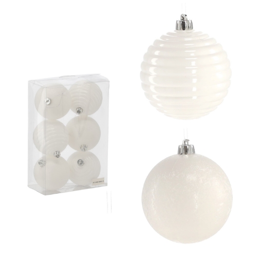 Chomik Набор из 6 шаров, 8 см, белый, GIF7290 - Home Club