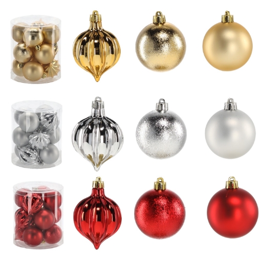 Chomik Набор из 12 шариков 6 см красного/золотого/серебряного цвета в тубе., GIF7405 - Home Club