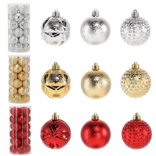 Chomik Набор из 24 шариков, 6 см, красный/золотой/серебряный, GIF7481 - Home Club