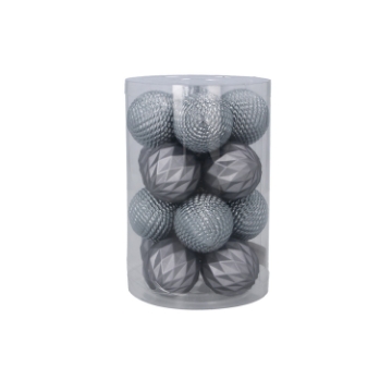 Chomik Набор из 16 шариков, 4 см, оливковый/медный/графитовый, разнообразные дизайны, туба., GIF7528 - Home Club