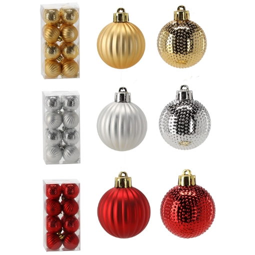 Chomik Kpl. 16 Бомбок 4 См Червоний/Золотий/Срібний Мікс Взорів, GIF7535 - Home Club