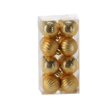 Chomik 16 Шариков 4 См Красный/Золотой/Серебряный Микс Дизайнов, GIF7535 - Home Club