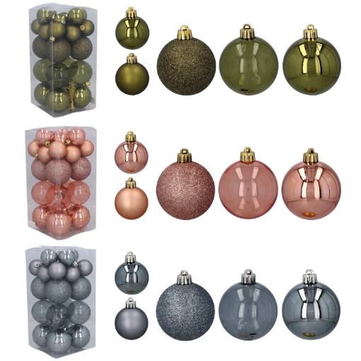 Chomik Набор из 27 шариков 4/6 см оливкового/медного/графитового цвета, GIF7559 - Home Club