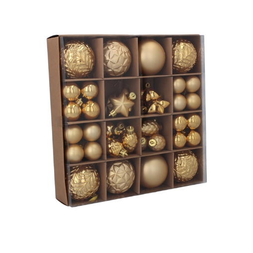 Chomik Kpl. 60 Ялинових Прикрас Червоний/Золотий/Срібний Мікс Взорів, GIF7597 - Home Club