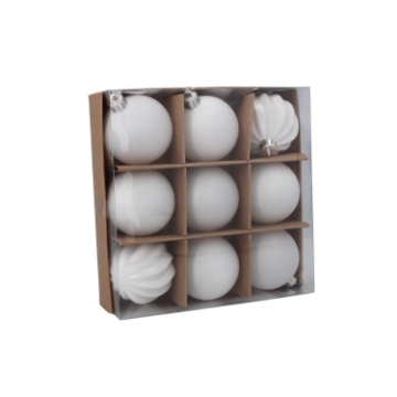 Chomik Набор из 9 шариков, 6 см, белый, GIF7658 - Home Club