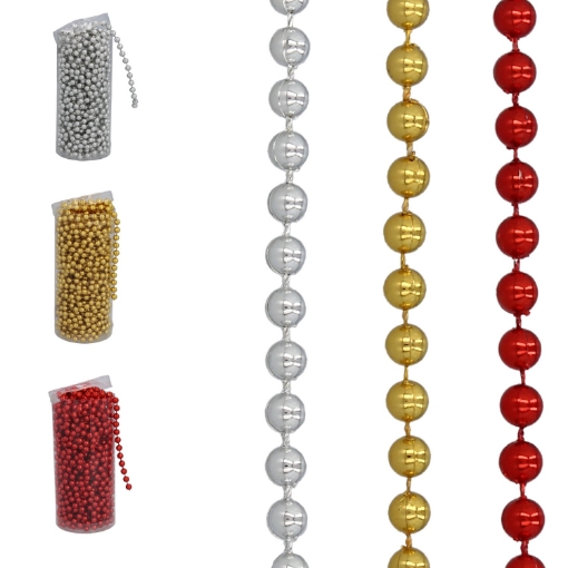 Chomik Гірлянда 10 М Буси 6 Мм Червоний/Золотий/Срібний, GIF7825 - Home Club