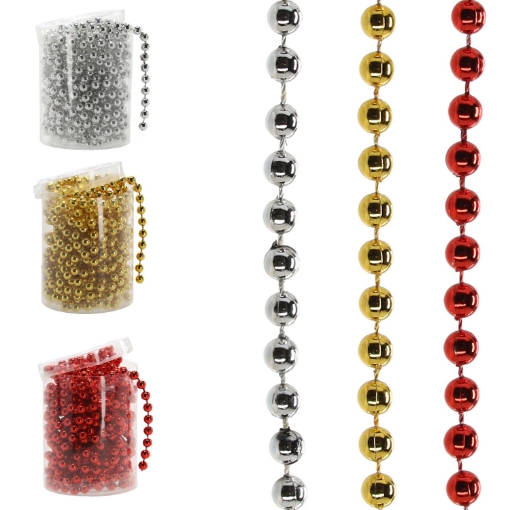 Chomik Гирлянда 5 М Бусы 6 Мм Красный/Золотой/Серебряный, GIF7832 - Home Club
