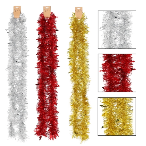 Chomik Цепочка для елки 2 м красно-золото-серебристая, GIF7962 - Home Club