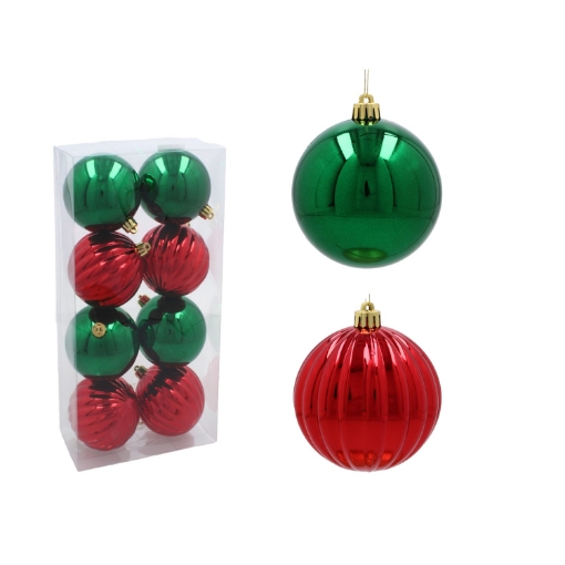 Chomik Набор из 8 шариков, 8 см, зеленый/красный, GIF3627 - Home Club