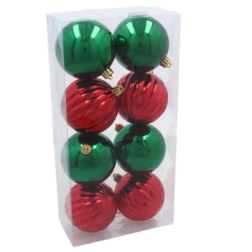 Chomik Набор из 8 шариков, 8 см, зеленый/красный, GIF3627 - Home Club