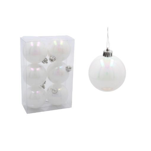 Chomik Набор из 6 шариков, 6 см, белый перламутровый, GIF3696 - Home Club