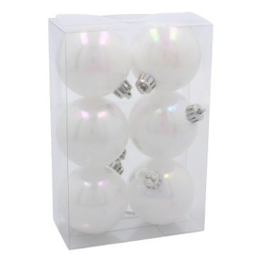 Chomik Набор из 6 шариков, 6 см, белый перламутровый, GIF3696 - Home Club