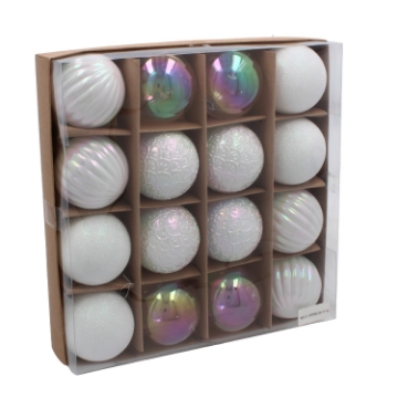 Chomik Набор из 16 шариков, 6 см, серебристо-белый, GIF3726 - Home Club