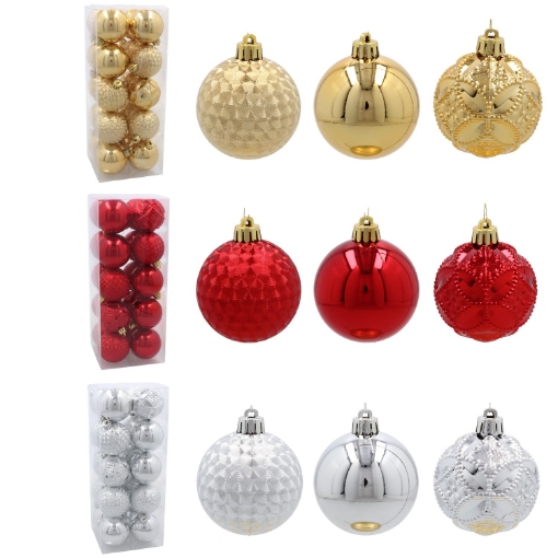 Chomik Набор из 20 шариков, 6 см, красный/золотой/серебряный, GIF3825 - Home Club