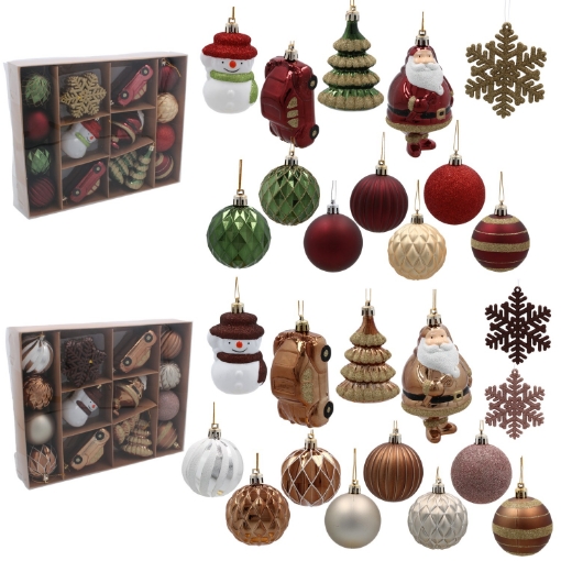 Chomik Kpl. 20 Ялинових Прикрас Бронзовий / Бордовий, BAI5300 - Home Club