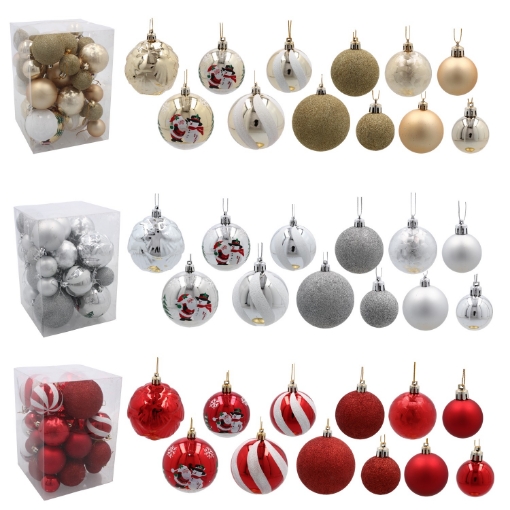 Chomik 30 Рождественских Шаров Красных / Серебряных / Золотых, BAI5331 - Home Club