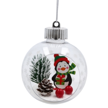 Chomik Рождественское Украшение - Бомбка-Снежная Куля 8 См - Пингвин / Олень / Санта-Клаус, BAI5409 - Home Club