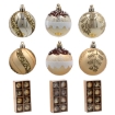 Chomik Набор из 8 золотых елочных шаров, 6 см, различные дизайны, BAI5751 - Home Club