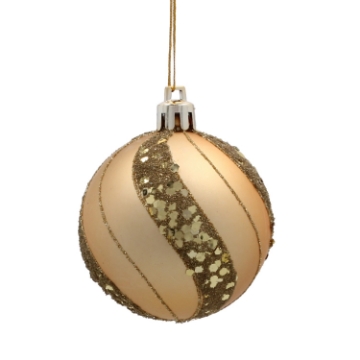 Chomik Набор из 8 золотых елочных шаров, 6 см, различные дизайны, BAI5751 - Home Club