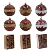 Chomik Набор из 6 рождественских шаров бордового цвета, 7 см, различные дизайны, BAI5782 - Home Club